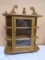 Small Wall Hanging Wooden Glass Front Curio Cabinet