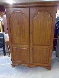 Solid Oak Computer Armoire Cabinet