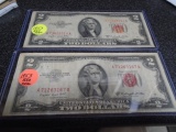 (2) 1953 Red Seal Notes