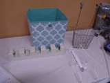 Fabric Cube Storage Bin/Hanging Broom Holder/Iron and Iron Board Holder/Hair Dryer Hanger