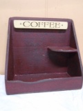 Primitive Style Wooden Coffee Station