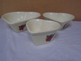 3pc Set of Heart Shaped Nesting Bowls