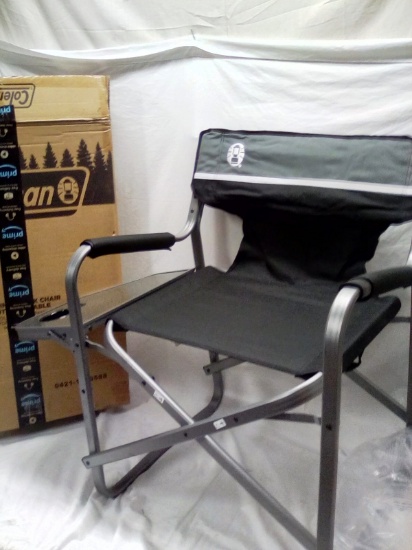 Coleman Aluminum Frame Folding Deck Chair with Side Table in the box