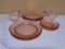 Vintage Pink Arcoroc Place Setting for 4 Glass Dish Set
