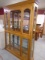 Beautiful Solid Oak Pulaski Lighted Beveled Glass Front Curio Cabinet