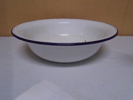 Vintage Porcelain Over Steel Wash Pan