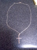 Ladies Sterling Silver Necklace w/ Cross Pendant