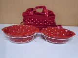 2 Pc . Temptations Bakeware Set w/Insulated Carry Bag