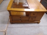 Beautiful Solid Oak Cocktail Table w/ 6 Drawers & 2 Tilt Downs