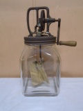 Antique 4qt Glass Hand Crank Butter Churn