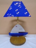 Wooden Sailboat Lamp