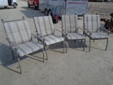 Set of 4 Aluminum Patio Chairs w/ Cushions