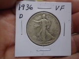 1936 D-Mint Walking Liberty Half Dollar