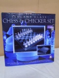 Limited Edition Glass Chess and Checker Set