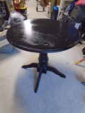 Black Painted Wooden Pedistal Table