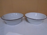 2 Vintage Porcelain Over Steel Pans