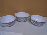 3pc Porcelain Over Steel Mixing Bowl Set