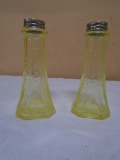 Set of Yellow Depression Salt and Pepper Shakers