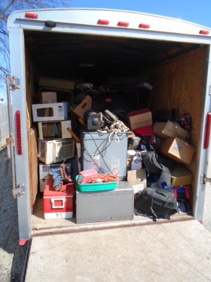 You are Bidding on & Buying this 18ft Enclosed Trailer Full of Household Goods-Tools-More