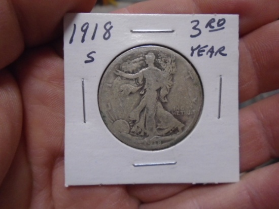 1918 S-Mint Walking Liberty Half Dollar