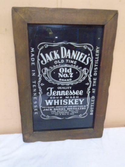 Jack Daniels Wood Framed Bar Mirror