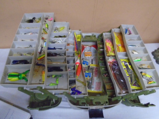 Large Flambeau Outdoors Tackle Box Filled w/ Lures & Tackle