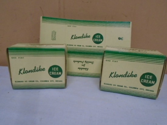 Group of 24 Vintage 1 Pint Klondike Ice Cream Co. Columbia City, Indiana Containers