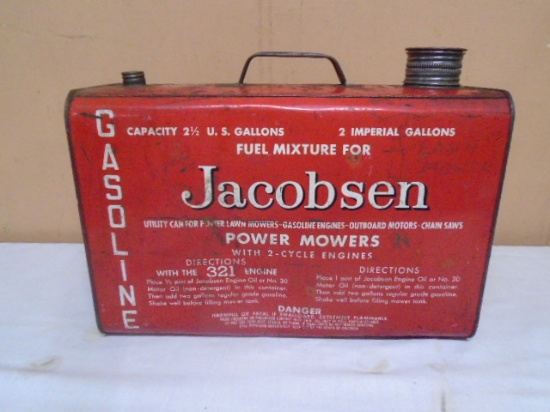 Vintage 2 1/2gal Jacobsen Metal Gas Can