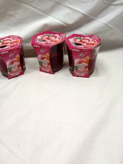 Qty. 3 Cranberry Scented 3.4 oz Candles by Glade