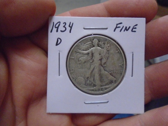 1934 D-Mint Walking Liberty Half Dollar