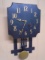 Vintage Wooden Wind-Up Wall Clock w/Key