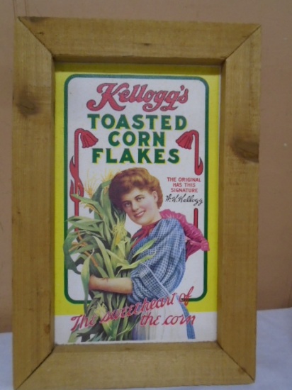 Framed Kellog's Toasted Corn Flakes Advertisment Piece