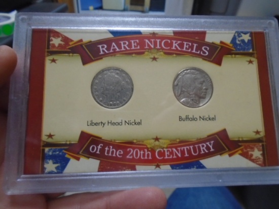 1902 Liberty "V" Nickel & 1937 Buffalo Nickel Set