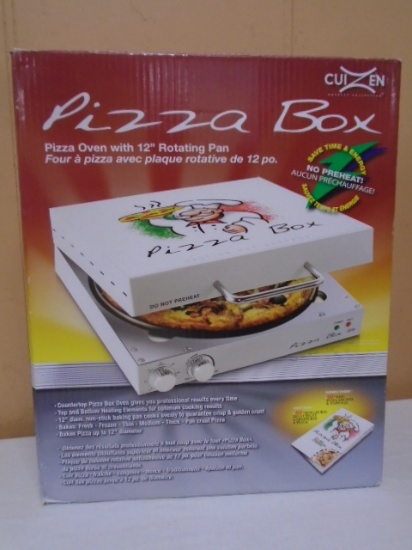Cuizen Pizza Box Pizza Oven w/ 12" Rotating Pan