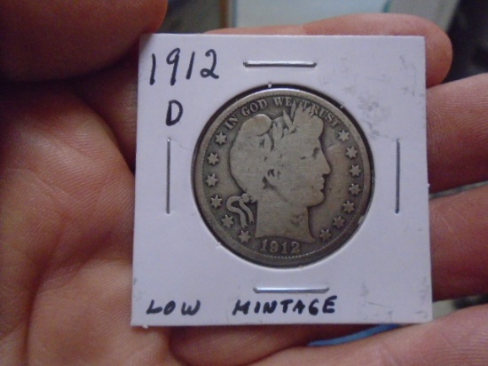 1912 D Mint Barber Half Dollar
