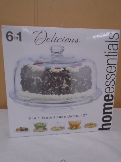 Home Essentials 6-in-1 Footed 12" Cake Dome