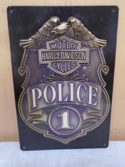 Metal Harley Davidson "Police" Sign