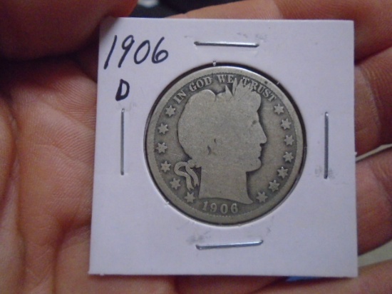 1906 D Mint Barber Half Dollar