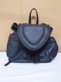 Ladies Lionel Black Leather Backpack Purse