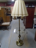 Vintage Floor Lamp W/Glass Table Top