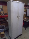 Vintage Metal Double Door Utility Cabinet