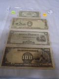 4 Pc. Group of WWII Japanese Currency