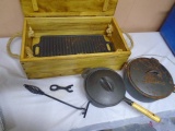 Texsport Cast Iron Cookware Set in Wooden Case