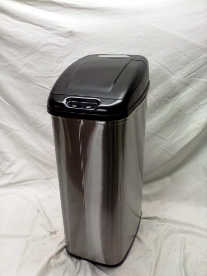 NineStars Stainless Steel Trash Can with Push button lid