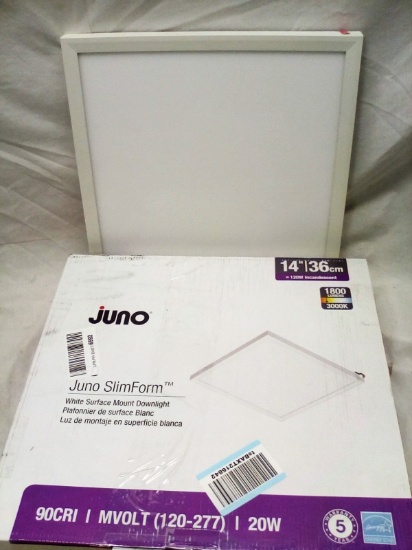 Juno Slim Form White Surface Mount 14" 120W Light Fixture