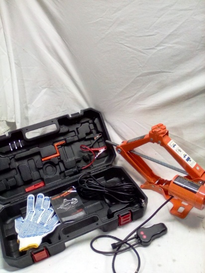 Electric Scissor Jack- 12V Lighter Powered W/ Repair Tool Kit
