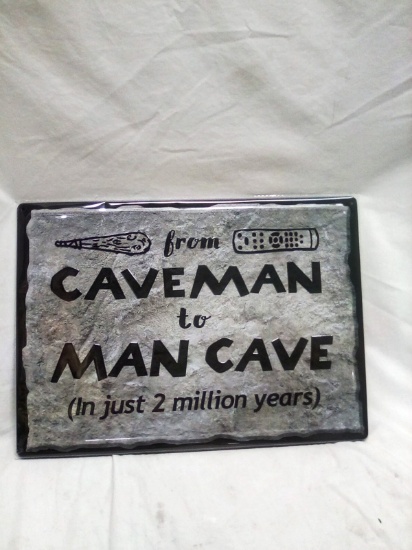12"x17" Cave Man, Man Cave Metal Sign