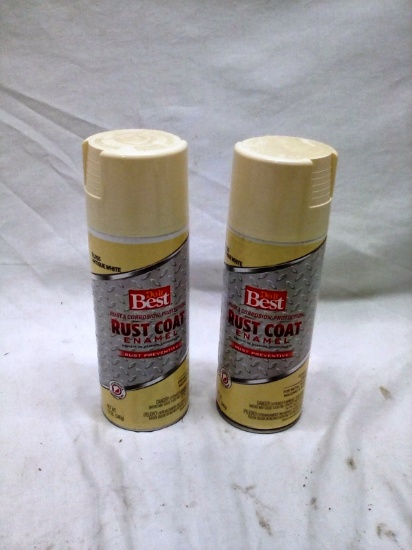 Two Cans Do It Best Spray Enamel Rust Cover Gloss Antique White