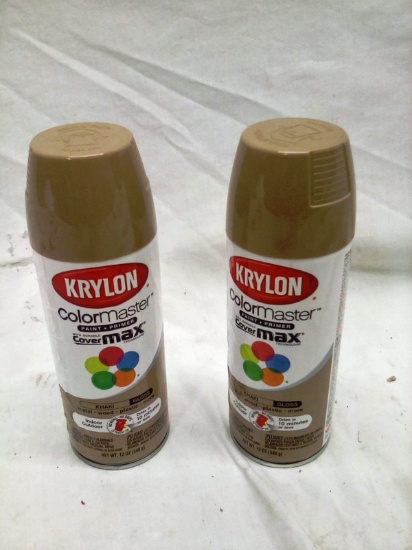 Two Cans Krylon ColorMaxx Paint Primer Combo Gloss Khaki
