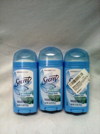 Qty. 3 Packs of Secret Ph Balanced Antiperspirant/ Deodorant 2.6 oz each